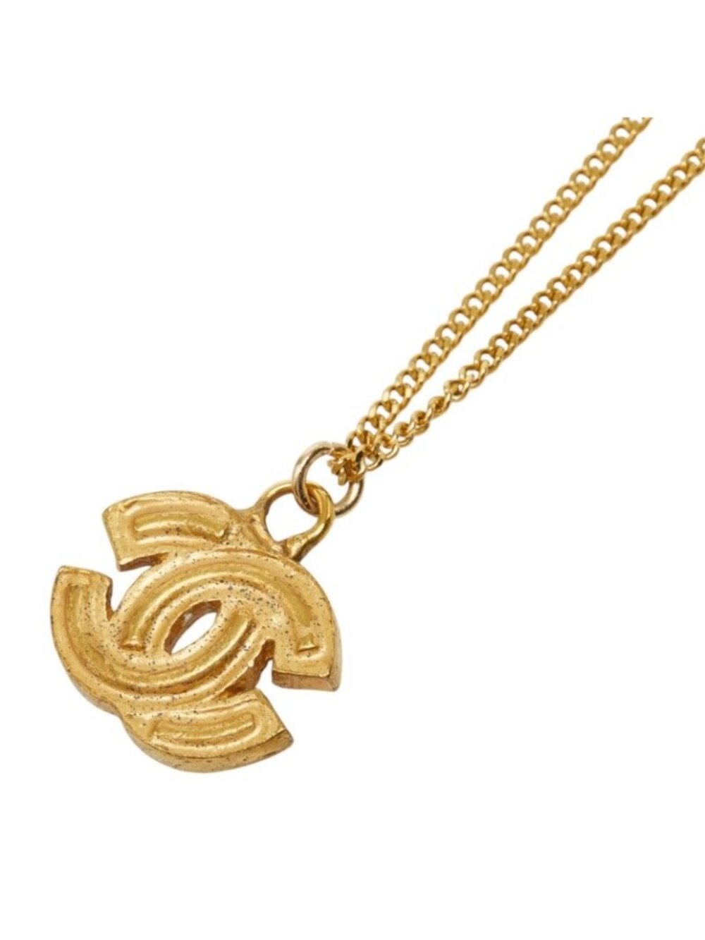 Chanel CC Logo Chain Pendant 01P Gold Plated